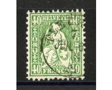1862 - SVIZZERA - LOTTO/40612 - 40 CENT. VERDE - USATO