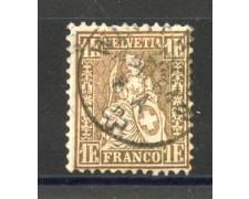 1862 - SVIZZERA - LOTTO/40614 - 1 FRANCO BRONZO ROSSASTRO - USATO