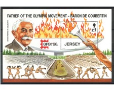 1996 - JERSEY - CENTENARIO GIOCHI OLIMPICI - FOGLIETTO NUOVO - LOTTO/35988