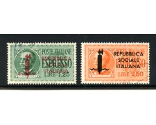 1944 - REPUBBLICA SOCIALE - LOTTO/42696 - ESPRESSI SOPRASTAMPATI 2v. - USATI 1944 - REPUBBLICA SOCIALE - LOTTO/42696 - ESPRESSI SOPRASTAMPATI 2v. - USATI