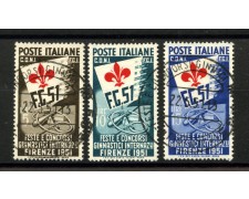 1951 - REPUBBLICA - LOTTO/40157 - FESTE E CONCORSI GINNICI 3v. - USATI