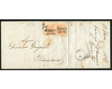 1857 - AUSTRIA - LOTTO/41069 - 3 KREUZER COPPIA SU LETTERA ANNULLO TRIESTE 1857 - AUSTRIA - LOTTO/41069 - 3 KREUZER COPPIA SU LETTERA ANNULLO TRIESTE