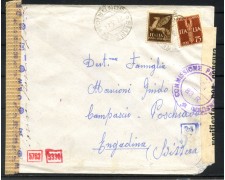 1944 - REPUBBLICA SOCIALE - LOTTO/42447 - BUSTA DA BIANZONE A CAMPASCIO SVIZZERA - CENSURA 1944 - REPUBBLICA SOCIALE - LOTTO/42447 - BUSTA DA BIANZONE A CAMPASCIO SVIZZERA - CENSURA