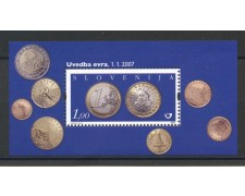 2007 - SLOVENIA - INTRODUZIONE MONETA UNICA - FOGLIETTO NUOVO - LOTTO/34340