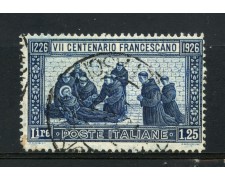 1926 - REGNO - LOTTO/REG196U - 1,25 L. S. FRANCESCO - USATO 1926 - REGNO - LOTTO/REG196U - 1,25 L. S. FRANCESCO - USATO