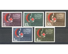 1963 - MALDIVE - LOTTO/38942 - CENTENARIO CROCE ROSSA 5v. - NUOVI 1963 - MALDIVE - LOTTO/38942 - CENTENARIO CROCE ROSSA 5v. - NUOVI