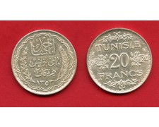 1934 - TUNISIA - 20 FRANCHI ARGENTO - LOTTO/M37999