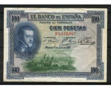 1925 - SPAGNA - LOTTO/48603 - 100 PESETAS FELIPE II°
