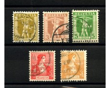 1907 - SVIZZERA - LOTTO/41662 - WALTER TELL E HELVETIA 6v. USATI 1907 - SVIZZERA - LOTTO/41662 - WALTER TELL E HELVETIA 6v. USATI