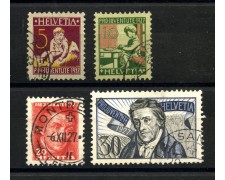 1927 - SVIZZERA - LOTTO/41669 - PRO JUVENTUTE 4v . - usati 1927 - SVIZZERA - LOTTO/41669 - PRO JUVENTUTE 4v . - usati