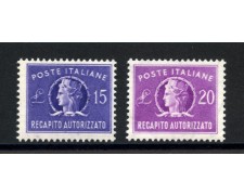 1949 - REPUBBLICA - LOTTO/38009 - RECAPITO AUTORIZZATO 2v. - NUOVI