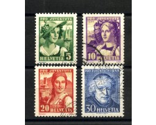 1933 - SVIZZERA - LOTTO/41675 - PRO JUVENTUTE 4v. - USATI