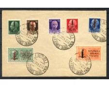 1944 - REPUBBLICA SOCIALE - LOTTO/40131 - SERIE SU BUSTA TIRATURA DI ROMA 1944 - REPUBBLICA SOCIALE - LOTTO/40131 - SERIE SU BUSTA TIRATURA DI ROMA