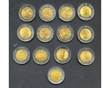 1982/1995 - SAN MARINO - LOTTO/M48139 - COLLEZIONE DI 13 MONETE DA 500 LIRE BICOLORI DIFFERENTI 1982/1995 - SAN MARINO - LOTTO/M48139 - COLLEZIONE DI 13 MONETE DA 500 LIRE BICOLORI DIFFERENTI