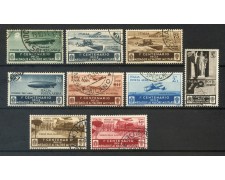 1934 - REGNO - POSTA AEREA - MEDAGLIE AL VALORE 9v. - USATI - LOTTO/31716 1934 - REGNO - POSTA AEREA - MEDAGLIE AL VALORE 9v. - USATI - LOTTO/31716