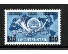 1950 - LIECHTENSTEIN - LOTTO/40921 - 75° U.P.U SOPRASTAMPATO - NUOVO