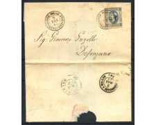 1863 - REGNO - LOTTO/41065 - 15 CENT. AZZURRO I° TIPO SU BUSTA DA CASTIGLIONE STIVIERE 1863 - REGNO - LOTTO/41065 - 15 CENT. AZZURRO I° TIPO SU BUSTA DA CASTIGLIONE STIVIERE