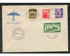 1944 - REPUBBICA SOCIALE - LOTTO/40151 - MONUMENTI DISTRUTTI 4v. - BUSTA FDC 1944 - REPUBBICA SOCIALE - LOTTO/40151 - MONUMENTI DISTRUTTI 4v. - BUSTA FDC