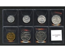 1975 - SAN MARINO - LOTTO/M47360 - SERIETTA 7 MONETE FIOR DI CONIO 1975 - SAN MARINO - LOTTO/M47360 - SERIETTA 7 MONETE FIOR DI CONIO
