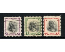 1938/1943 - STATI UNITI - LOTTO/43575 - 1/2/5 DOLLARI PRESIDENTI - 3v. USATI
