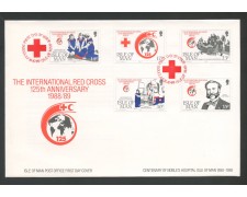 1989 - ISOLA DI MAN - LOTTO/41828 - ANNIVERSARIO CROCE ROSSA 5v. - BUSTA FDC 1989 - ISOLA DI MAN - LOTTO/41828 - ANNIVERSARIO CROCE ROSSA 5v. - BUSTA FDC