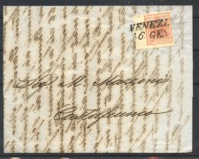 1852 - LOMBARDO VENETO - LOTTO/40490 - 15 Cent. ROSA CARNICINO - PIEGO DA VENEZIA