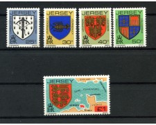 1982 - JERSEY - STEMMI ALTI VALORI 5v. - NUOVI - LOTTO/32506