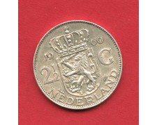 1960 - OLANDA - LOTTO/M39187 -  2,5 GULDEN ARGENTO REGINA GIULIANA