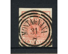 1852 - LOMBARDO VENETO - LOTTO/48312 - 15 CENT. ROSSO VIVO USATO MONTAGNANA 1852 - LOMBARDO VENETO - LOTTO/48312 - 15 CENT. ROSSO VIVO USATO MONTAGNANA