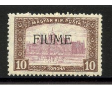 1918 - FIUME  - LOTTO/39870 - 10 K. BRUNO LILLA - NUOVO