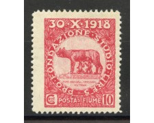 1919 - FIUME - LOTTO/39874 - 10+5c. ROSSO PLEBISCITO - T/L