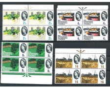1964 - GRAN BRETAGNA - LOTTO/38792 - CONGRESSO GEOGRAFICO 4v. QUARTINE NUOVI
