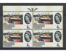 1964 - GRAN BRETAGNA - LOTTO/38793 -  4p.  CONGRESSO GEOGRAFICO FOSFORO QUARTINA 