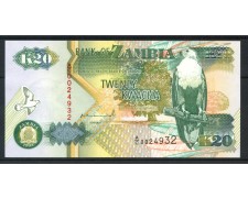 1992/96 - ZAMBIA - LOTTO/39492 - 20 KWACHA  BANCONOTA 