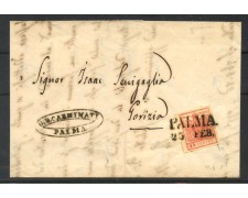 1853 - LOMBARDO VENETO - LOTTO/40531 - 15 CENT. ROSSO VIVO SU LETTERA DA PALMA A GORIZIA