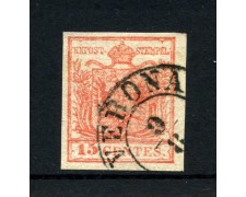 1852 - LOMBARDO VENETO - LOTTO/48315 - 15 CENT. ROSSO SALMONE CHIARO USATO VERONA 1852 - LOMBARDO VENETO - LOTTO/48315 - 15 CENT. ROSSO SALMONE CHIARO USATO VERONA