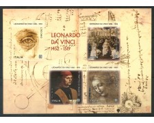 2019 - ITALIA REPUBBLICA - LEONARDO DA VINCI - FOGLIETTO NUOVO - LOTTO/31552