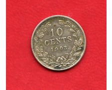 1903 - OLANDA - 10 CENTESIMI  ARGENTO REGINA GUGLIELMINA - LOTTO/M32343