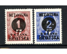 1941 - CROAZIA - FRANCOBOLLI SOPRASTAMPATI 2v.- NUOVI - LOTTO/32542