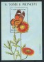 1988 - S.TOME E PRINCIPE - FARFALLA E GERBERA - FOGLIETTO