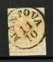 1857/58 - LOMBARDO VENETO - LOTTO/40483 - 5 Centesimi GIALLO BISTRO  CONTROSTAMPA CAPOVOLTA - USATO