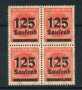 1923 - LOTTO/17875 - GERMANIA REICH - 125t. su 1000m. ROSA - QUARTINA
