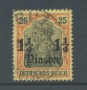 1905 - GERMANIA LEVANTE - LOTTO/20825 - 1 e 1/4  SU 25p. ARANCIO NERO - USATO