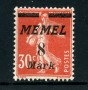 GERMANIA - MEMEL - 1922 - LOTTO/24351 - 8m. su 30c. ROSSO - LING.