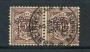 WURTTEMBERG - 1890 - LOTTO/21839 - 50p. BRUNO LILLA COPPIA  PERFIN USATI