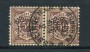 WURTTEMBERG - 1890 - LOTTO/21839 - 50p. BRUNO LILLA COPPIA  PERFIN USATI