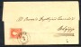 1858 - LOMBARDO VENETO - LOTTO/41001 - 15 CENT. ROSSO SU PIEGHEVOLE DA PAVIA A BELGIOIOSO