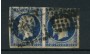 1854 - LOTTO/16679 - FRANCIA - 20 CENT. AZZURRO SCURO - COPPIA USATA