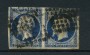 1854 - LOTTO/16679 - FRANCIA - 20 CENT. AZZURRO SCURO - COPPIA USATA