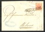 1855 - LOMBARDO VENETO - LOTTO/40550 - 15 CENTESIMI ROSSO VERMIGLIO - BUSTA DA PAVIA